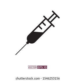 black color syringe icon vector illustration template