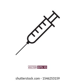 black color syringe icon vector illustration template