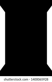 Black color tailor thread bobbin icon isolated.Vector illustraton.