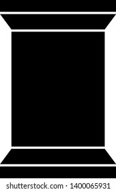 Black color tailor thread bobbin icon isolated.Vector illustraton.