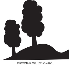 Black Color Tree Vector Icon Illustration Stock Vector (Royalty Free ...