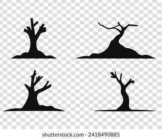 schwarze Farbbaum, Vektorgrafik, Baumschneiden, Entwaldungsgrafik