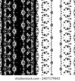Black Color Tribal Hand Vector. Black Colour Dark Scribble Texture. Simple Mexican Pattern. Doodle Stripe Dark Pattern. Seamless Geo Art Print. Native Ink Doodle Batik. Seamless Art Ethnic Vector