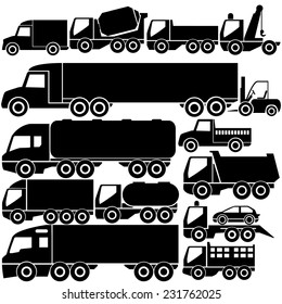 Black Color Truck Icons Stock Vector (Royalty Free) 231762025 ...