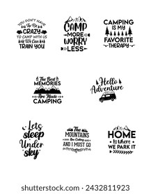 black color typopgraphy camping design