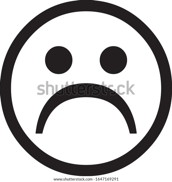 Black Color Unhappy Facial Expression On Stock Vector (Royalty Free ...