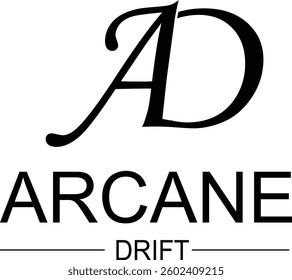 Black color vector "AD" logo