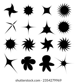 black color vector clipart with variant shapes