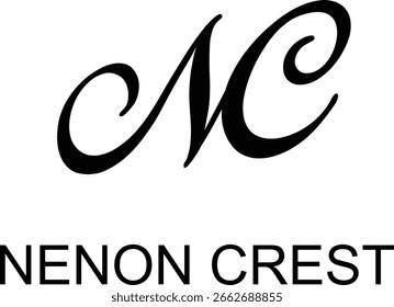 Black color vector "NC" logo design 