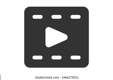 Black color video solid icons. app icon. Symbol, logo illustration. Pixel perfect. modern design, vector