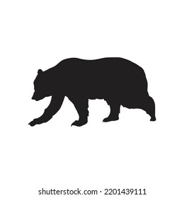 Black color wild bear logo vector illustration