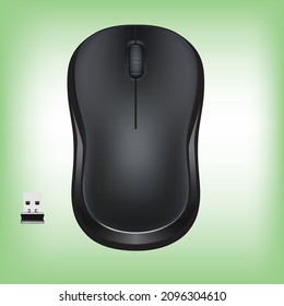black color wireless mouse vector 