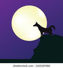black color wolf in night background vector.best for book covers,wall arts.
