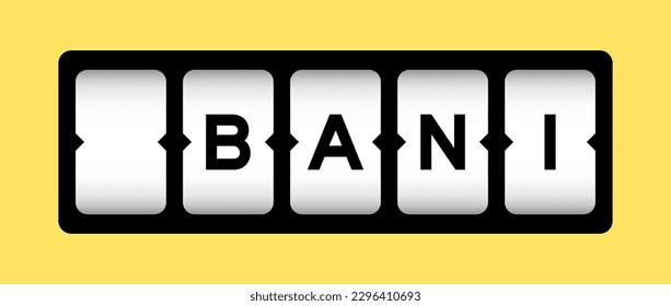 Black color in word BANI (Brittle, Anxious, Non-linear and Incomprehensible) on slot banner with yellow color background