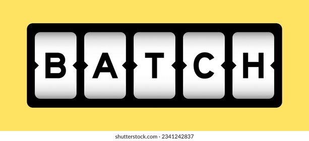 Black color in word batch on slot banner with yellow color background