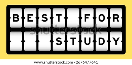 Black color in word best for study on slot banner with yellow color background