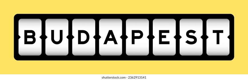 Black color in word budapest on slot banner with yellow color background