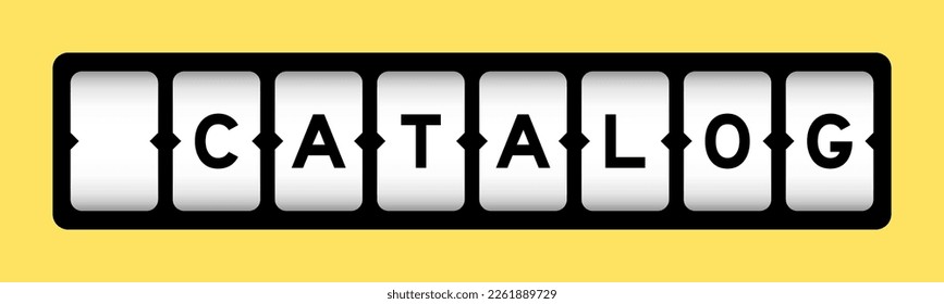 Black color in word catalog on slot banner with yellow color background