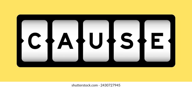 Black color in word cause on slot banner with yellow color background