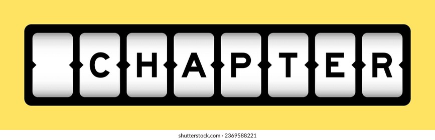 Black color in word chapter on slot banner with yellow color background