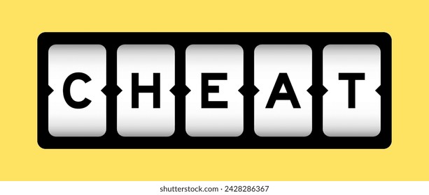 Black color in word cheat on slot banner with yellow color background