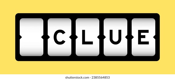 Black color in word clue on slot banner with yellow color background