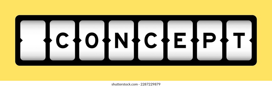 Black color in word concept on slot banner with yellow color background