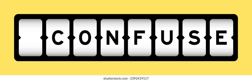 Black color in word confuse on slot banner with yellow color background