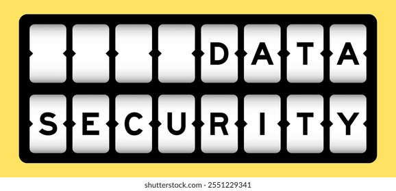 Cor preta na segurança de dados do Word no banner de slot com fundo amarelo