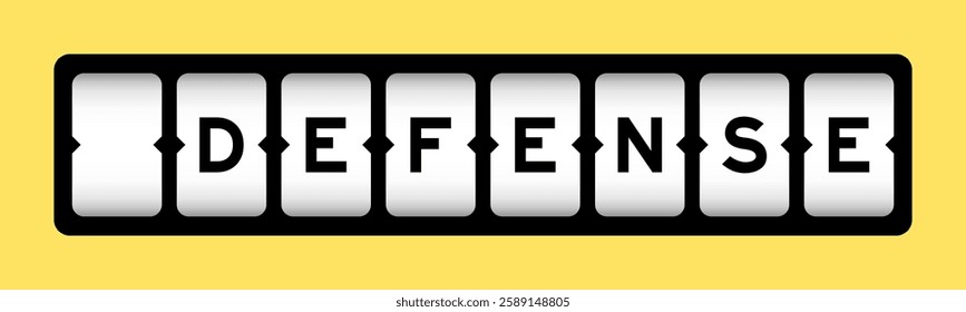 Black color in word defense on slot banner with yellow color background