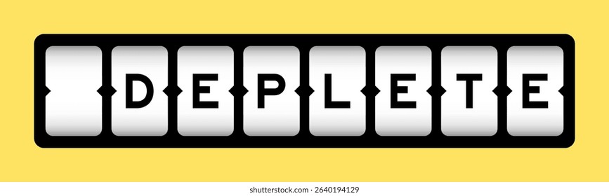 Black color in word deplete on slot banner with yellow color background