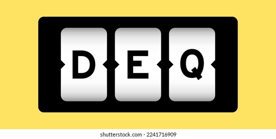 Black color in word DEQ (Abbreviation of Delivered Ex Quay) on slot banner with yellow color background