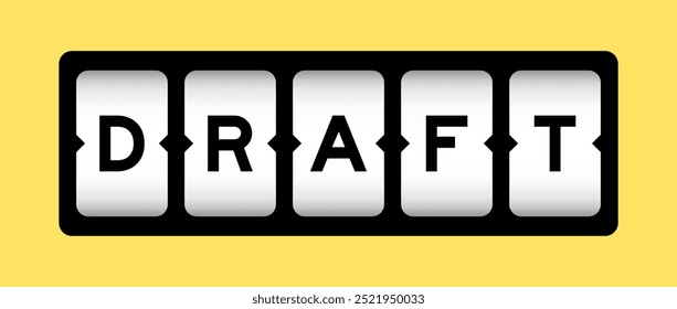 Black color in word draft on slot banner with yellow color background