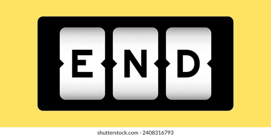 Black color in word end on slot banner with yellow color background
