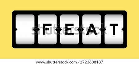 Black color in word feat on slot banner with yellow color background
