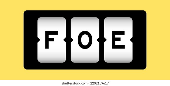 Black color in word foe on slot banner with yellow color background