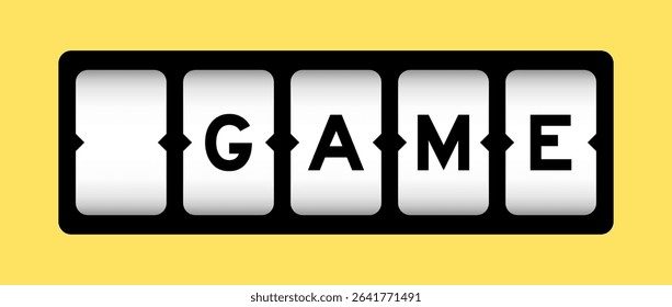 Black color in word game on slot banner with yellow color background