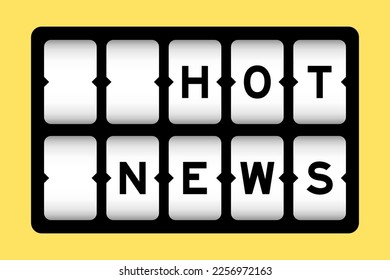 Black color in word hot news on slot banner with yellow color background