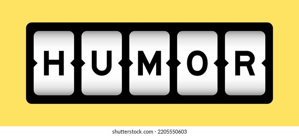 Black color in word humor on slot banner with yellow color background