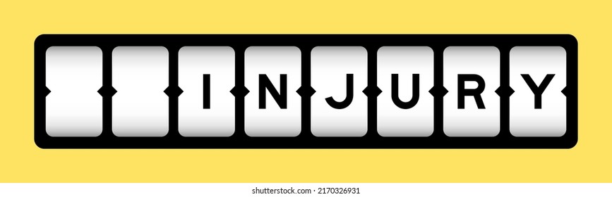 Black color in word injury on slot banner with yellow color background