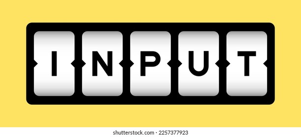 Black color in word input on slot banner with yellow color background