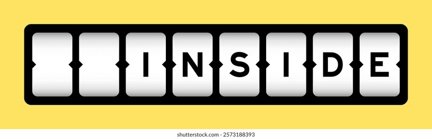 Black color in word inside on slot banner with yellow color background