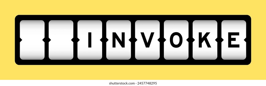 Black color in word invoke on slot banner with yellow color background