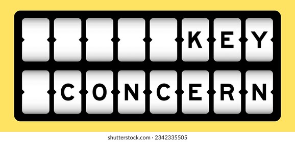 Black color in word key concern on slot banner with yellow color background