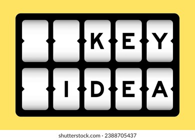 Black color in word key idea on slot banner with yellow color background