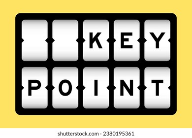 Black color in word key point on slot banner with yellow color background