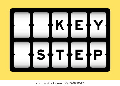 Black color in word key step on slot banner with yellow color background