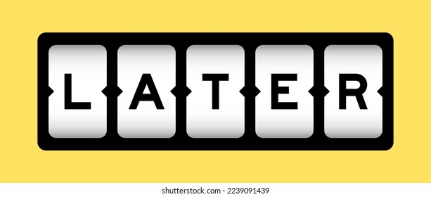 Black color in word later on slot banner with yellow color background