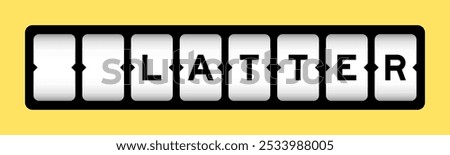 Black color in word latter on slot banner with yellow color background