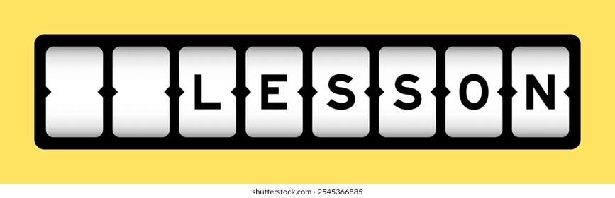 Black color in word lesson on slot banner with yellow color background